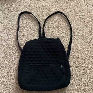 Mini Black Quilted Backpack
